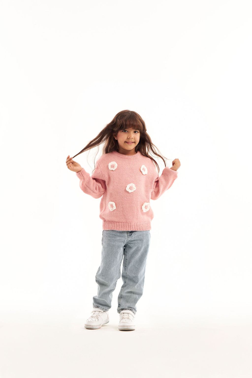 flower knit pullover or kids